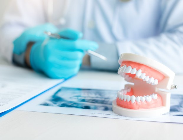 Picture of dentures on a table